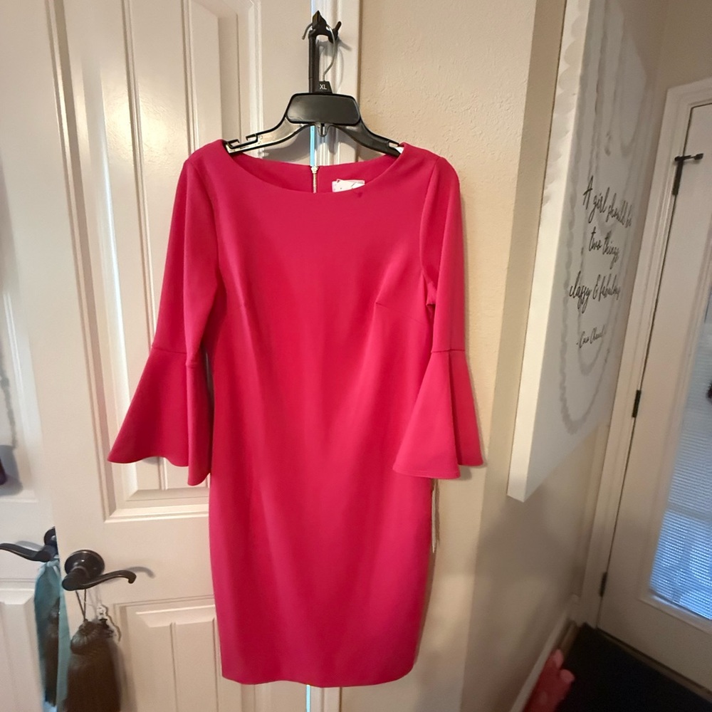 Calvin Klein Fuchsia Long Sleeve Dress